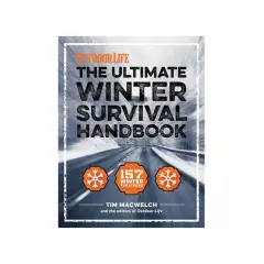 Okładka książki "The Ultimate Winter Survival Handbook" z drogą w zimowym krajobrazie.